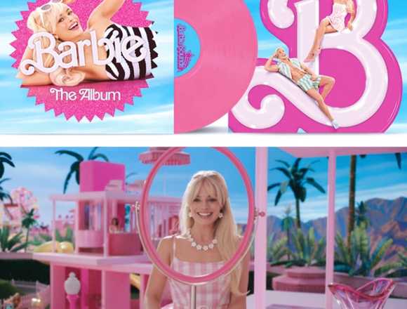 Barbie en formato disco de vinilo en color Rosa