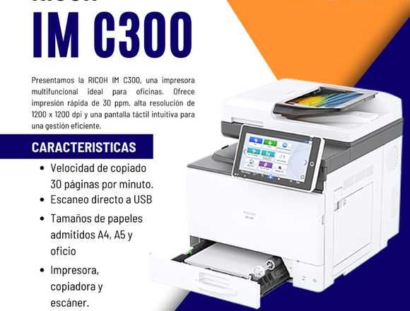 Ricoh IM C300: Rendimiento y Versatilidad
