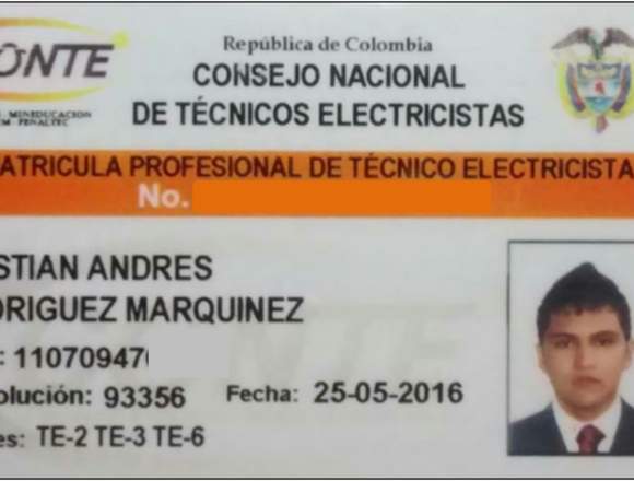 ELECTRICISTA CON CERTIFICACION CONTE en Caicedonia (Municipio)