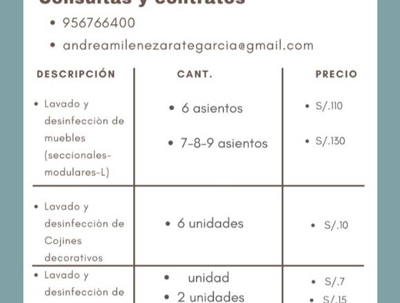 Lavado de muebles-sillones-sillas