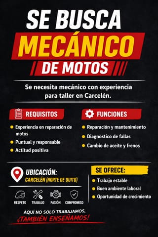 MECANICO DE MOTOS en Quito (Cantón)