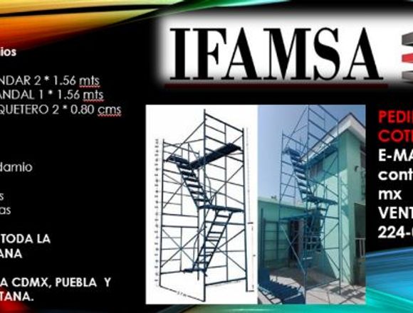Andamio Estándar 2 * 1.56 mts, ENTREGA INMEDIATA