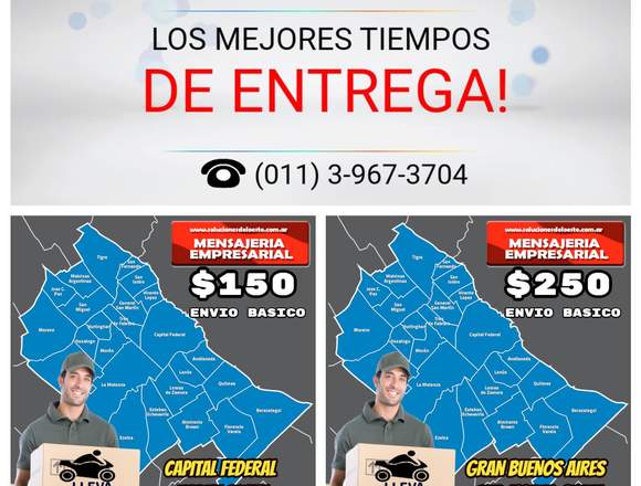 Servicios de mensajería en moto envíos Caba y GBA en Buenos Aires (Localidad)