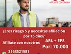 Afiliaciones a Seguridad Social RIESGO 5 en Bogotá, D.C. (Municipio)