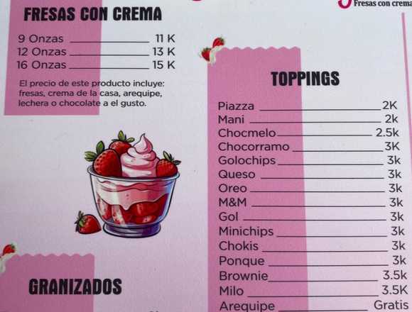 Venta de fresas con crema en Palmira
