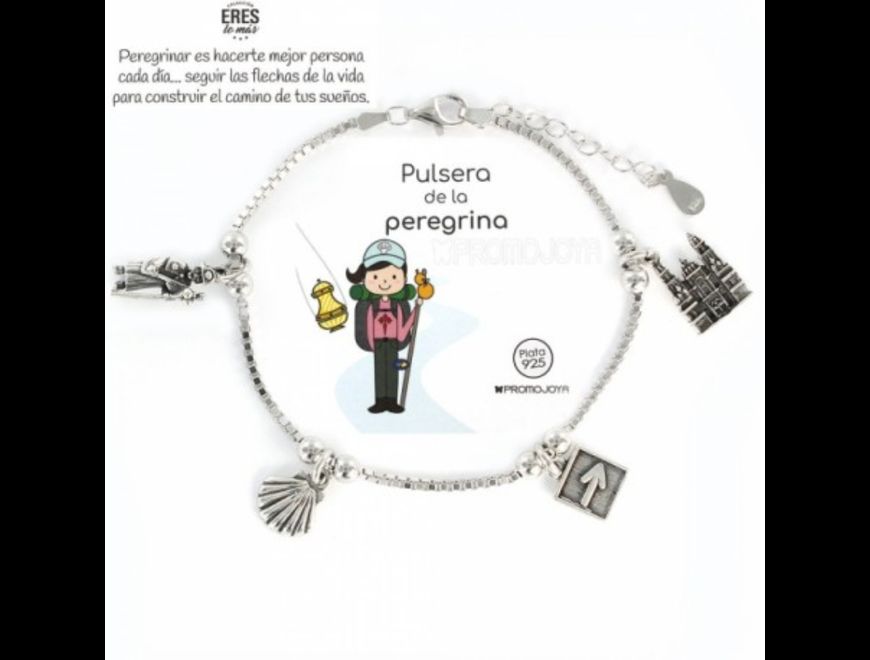 Pulsera Peregrina Con Colgantes Plata Rodiada 925 en Zaragoza (Municipio)