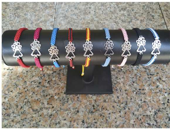 Pulseras Virgen Del Pilar Macrame Plata 925mm