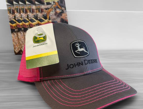 Gorra John Deere Rosada y Griss Original