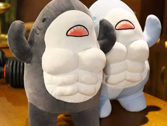 Muscle Shark Plush Doll Cute