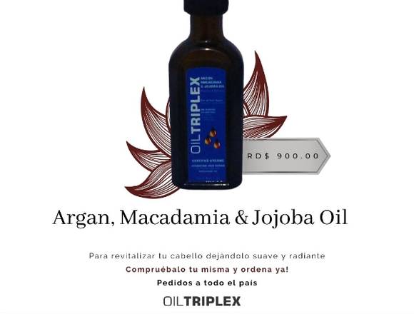 OilTriplex Argan, Macadamia & Jojoba Oil en La Vega (Municipio)