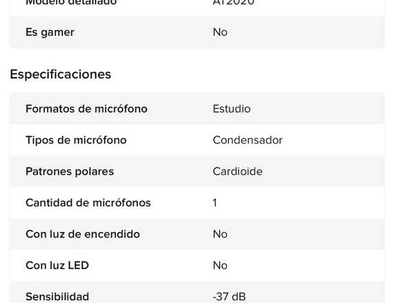 Micrófono Condensador Profesional Nuevo en Antofagasta (Comuna)
