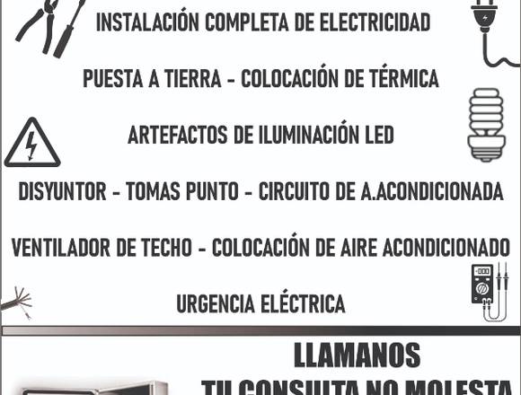 Electricista domicilio 220 y 380