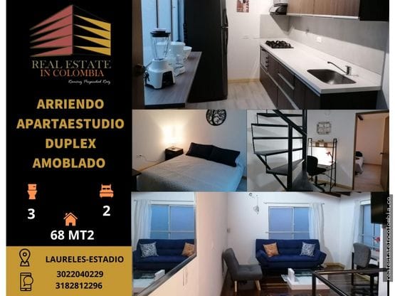 APARTAMENTO DÚPLEX AMOBLADO EN ARRIENDO-CERCA DE LA 70