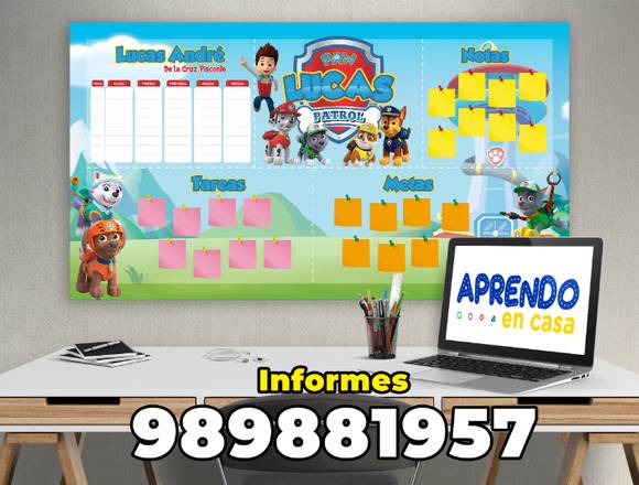 TABLERO ORGANIZADOR PARA TUS CLASES VIRTUALES en Puerto Inca (Distrito)