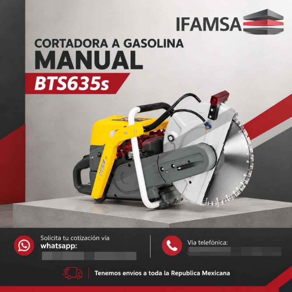 CORTADORA A GASOLINA MANUAL WACKER NEUSON BTS635s en Puebla (Municipio)