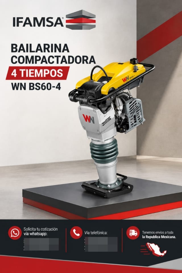 BAILARINA COMPACTADORA 4 TIEMPOS WN BS60-4 en Puebla (Municipio)