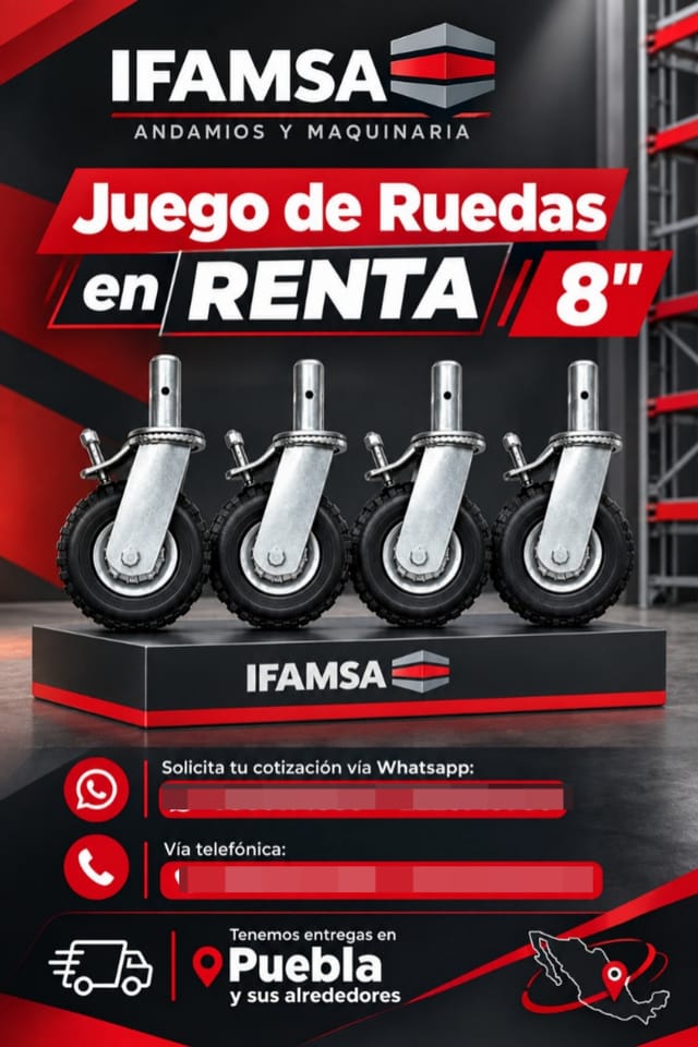 RENTA DE RUEDAS/RODAJAS PARA ANDAMIO en Puebla (Municipio)
