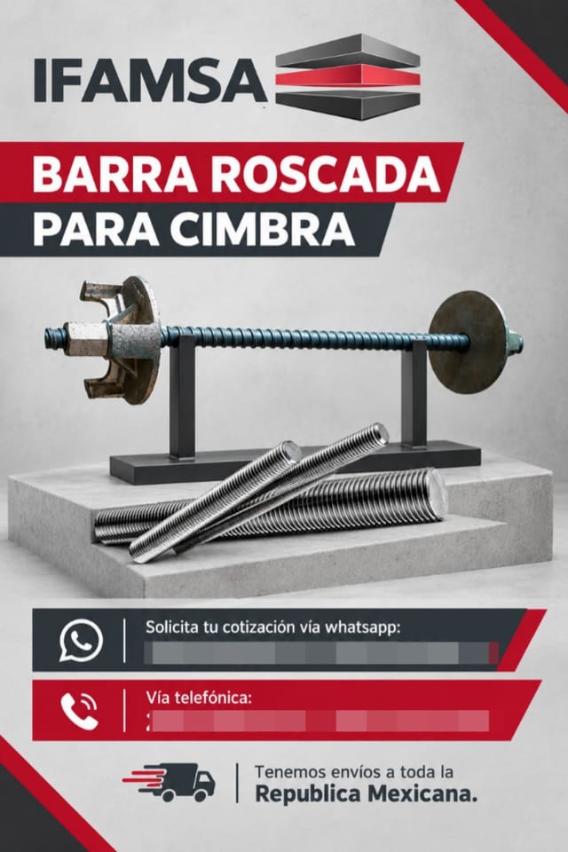 BARRA ROSCADA PARA CIMBRA BIFR-06 en Puebla (Municipio)
