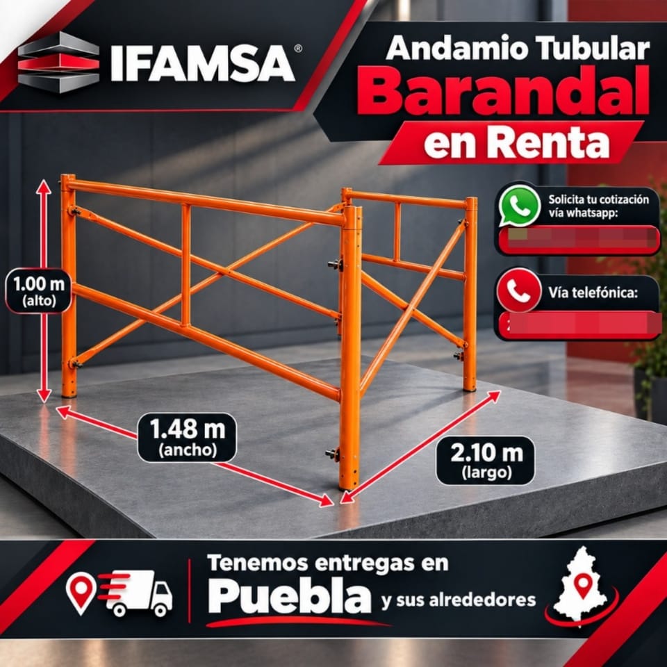 RENTA DE ANDAMIOS BRD 1m*1.48m*2,10M en Puebla (Municipio)