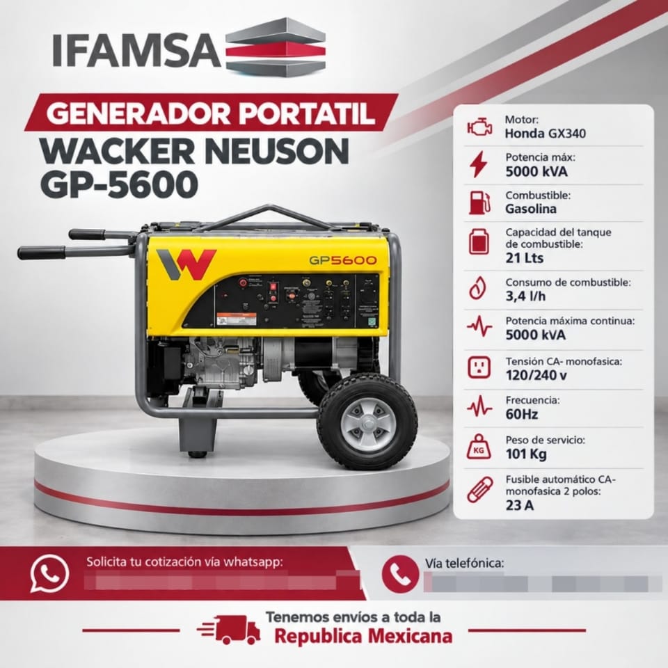 GENERADOR PORTATIL WACKER NEUSON GP-5600