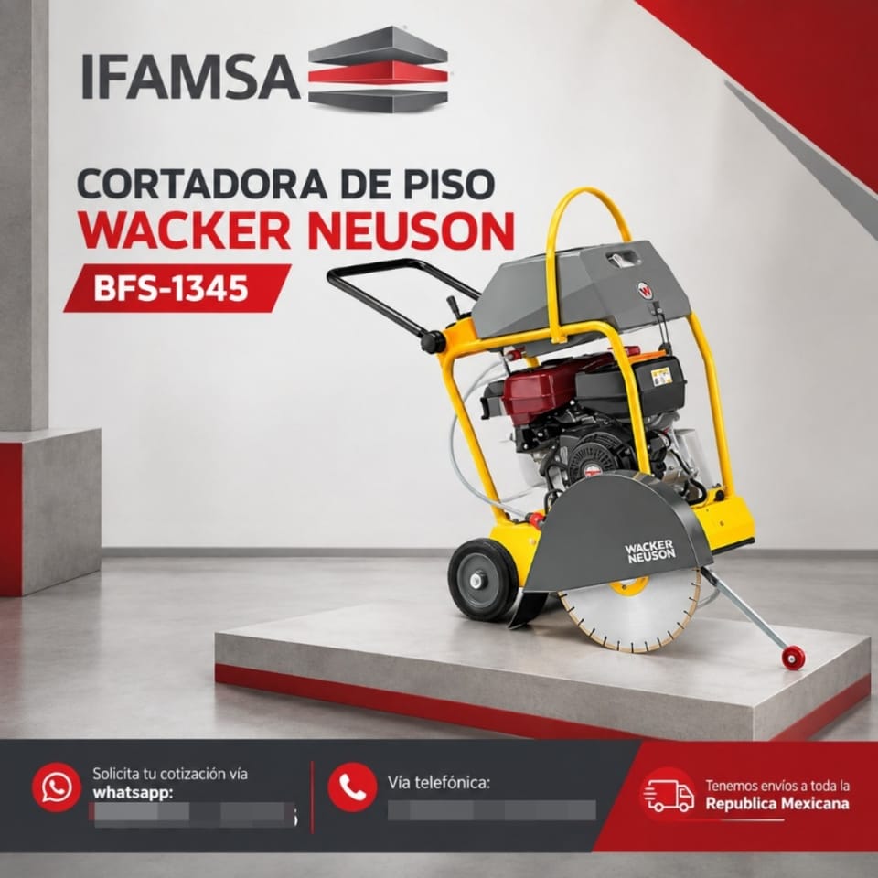 CORTADORA DE PISO WACKER NEUSON BFS-1345 en Puebla (Municipio)