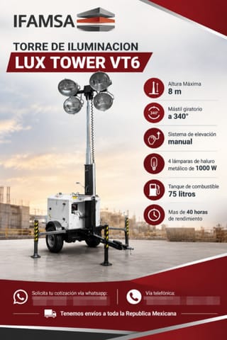 TORRE DE ILUMINACION LUX TOWER VT6 en Puebla (Municipio)