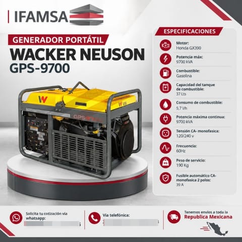 GENERADOR PORTÁTIL WACKER NEUSON GPS-9700