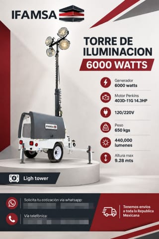 TORRE DE ILUMINACION 6000 WATTS