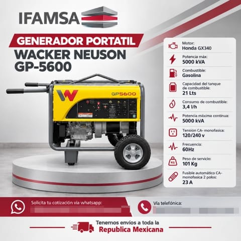 GENERADOR PORTATIL WACKER NEUSON GP-5600