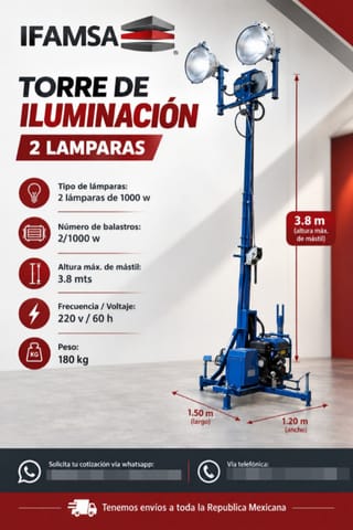 TORRE DE ILUMINACIÓN 2 LAMPARAS