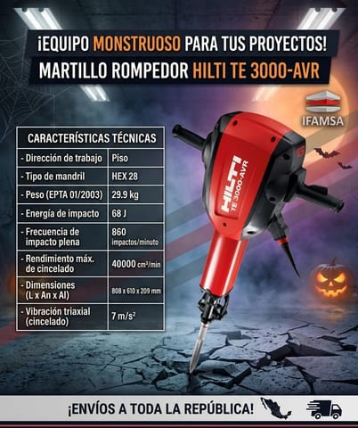 Martillo Rompedor Hilti para Demolición de Concreto