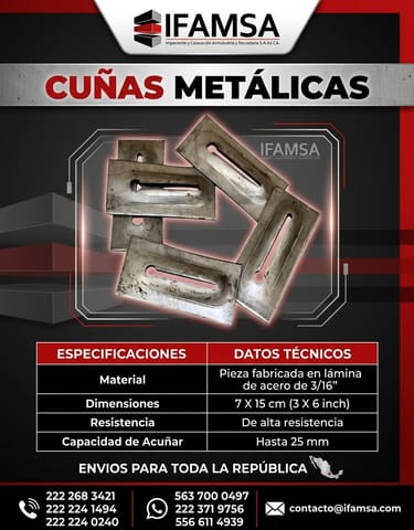 Cuñas para Moño Metálicas para Construcción