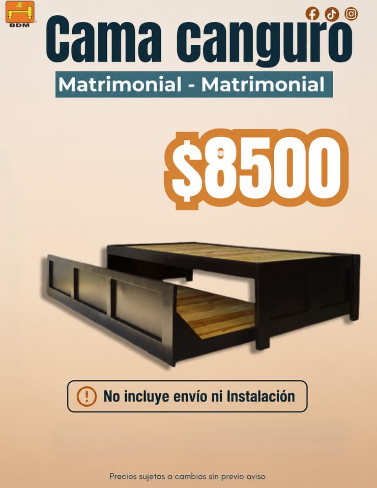 Cama Canguro Matrimonial - Matrimonial en CDMX I ¡Excelentes Calidad!