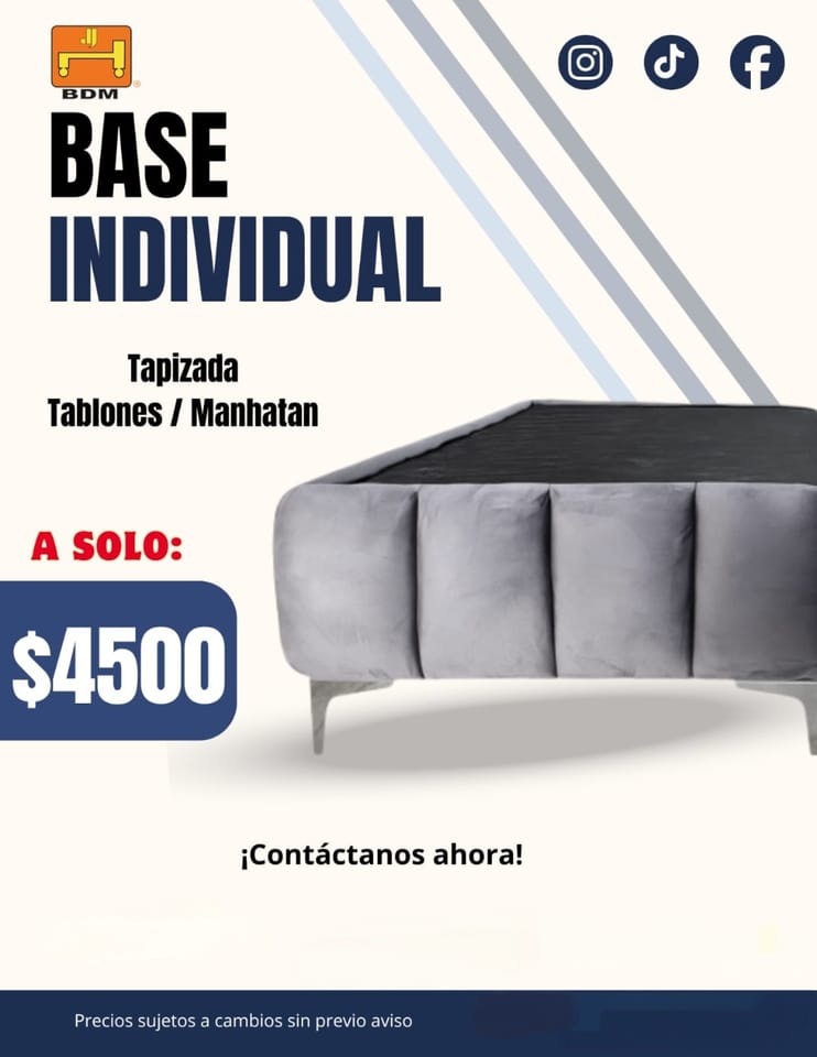 Base Individual Tapizada con Tablones en Monterrey I