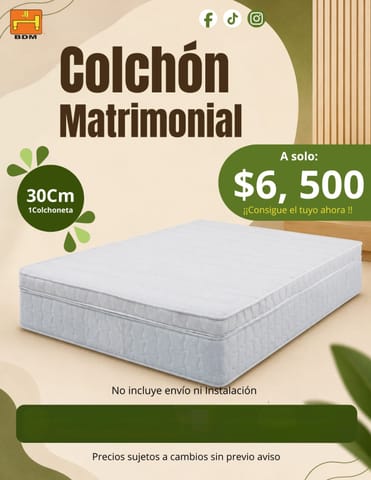 ¿Buscas un Colchón Matrimonial Ortopédico de 30 cm en Monterrey?