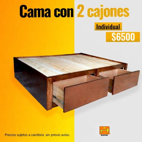 Base de Cama Con 2 Cajones en Monterrey
