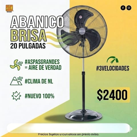 Ventilador de Pedestal 20" Metal Brisa