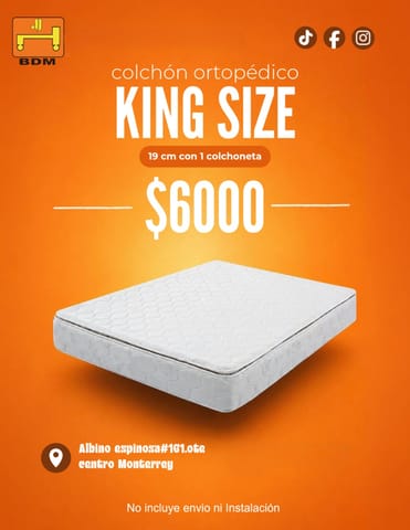¿Ya conoces nuestro Colchón Ortopédico King Size de 19cm en Monterrey?