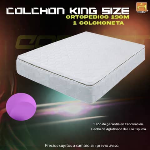 Colchón King Size Ortopédico 19 cm en Monterrey – Confort y Soporte Pr