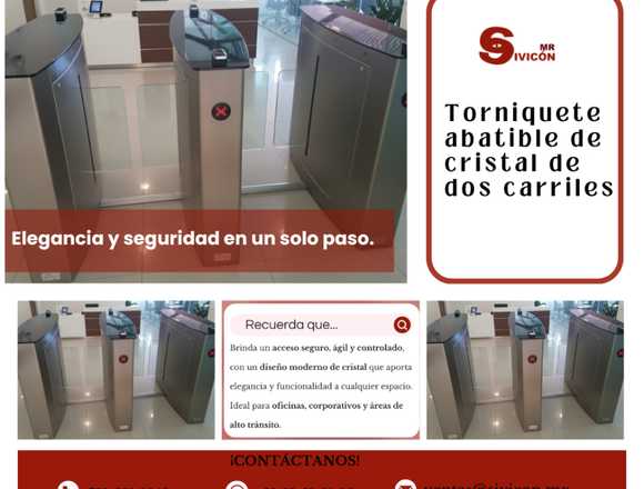 TORNIQUETE ABATIBLE DE CRISTAL DE DOS CARRILES en Coyoacán (Municipio)