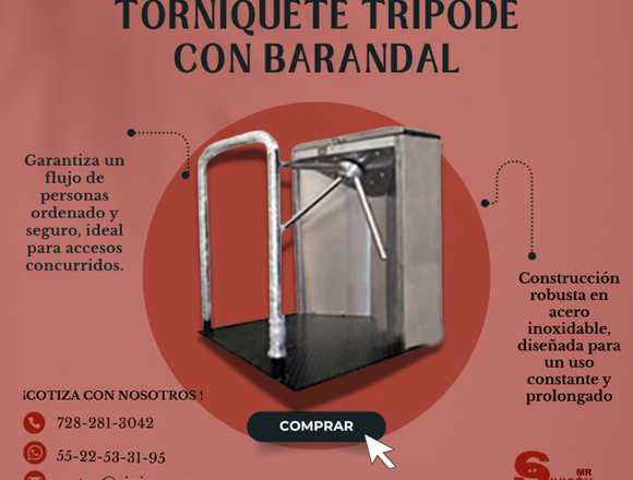 Torniquete Trípode con Barandal en Zacatecas (Municipio)