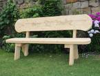 Gartenbank mit Gravur. Hochzeitsgeschenk.