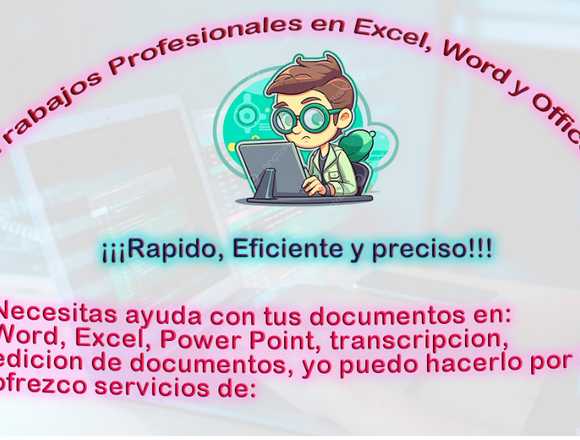 Se realizan trabajos en word, excel y otros en La Paz (Localidad)