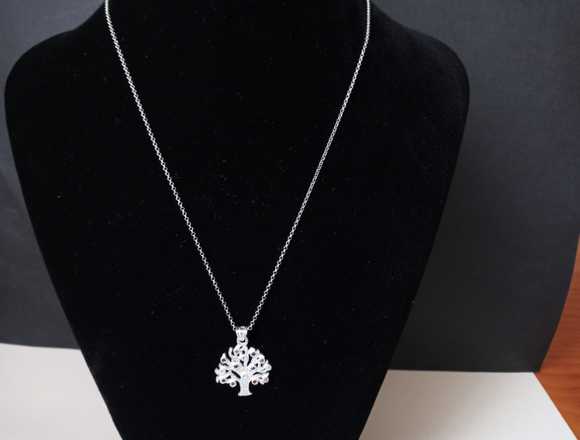 Cadena y colgante arbol de la vida en plata 925
