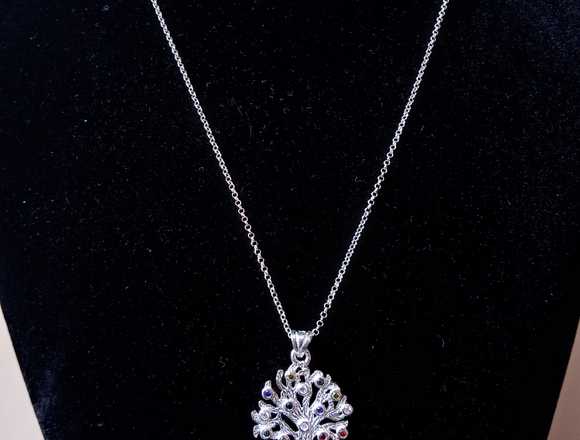 Collar arbol de la vida de plata de ley 925