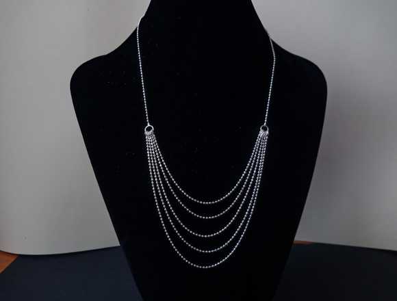 Collar plata de ley estilo retro antiguo de mujer