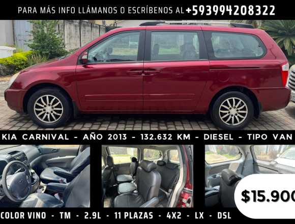 KIA CARNIVAL AÑO 2013 CON 132.632 KM en Samborondón (Cantón)