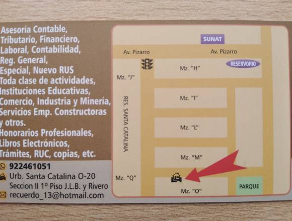 Servicios de contabilidad para mypes en Arequipa (Distrito)