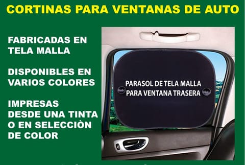 PARASOLES PARA VENTANAS DE COSTADO DE AUTO PERSONALIZADOS en Guadalajara (Municipio)