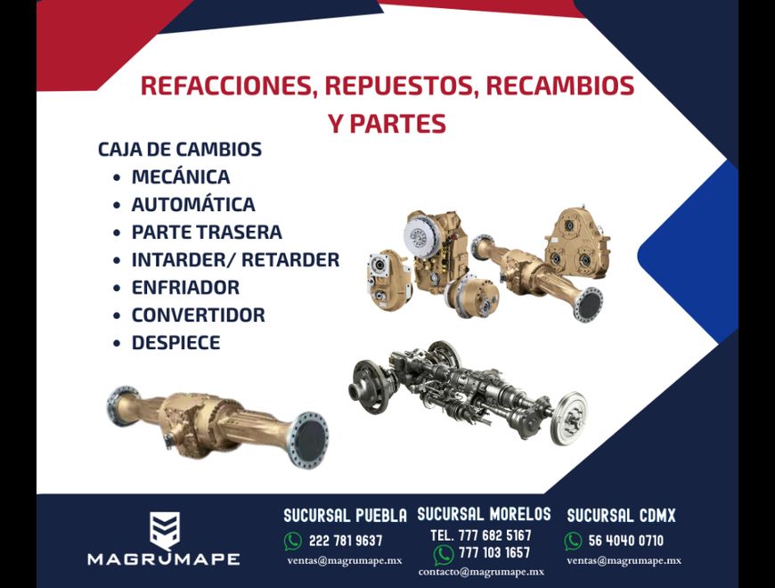 CAJA DE CAMBIOS PARA GRÚAS INDUSTRIALES en Cuernavaca (Municipio)